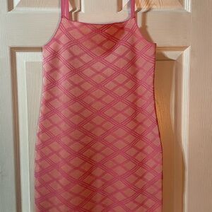 Pink Geometric Pattern Dress